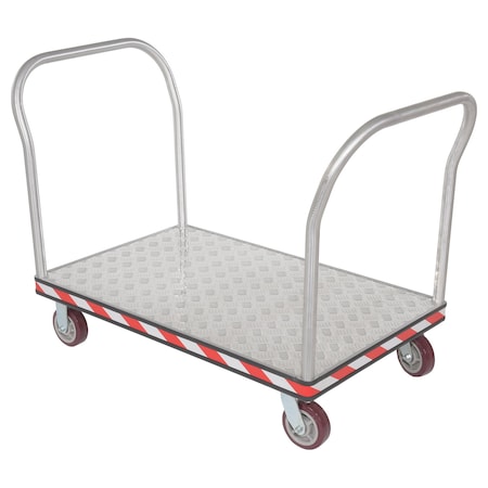 Vestil Aluminum Treadplate Platform Truck Dual Handle 30 x 48 ATP-C-3048-2HDL